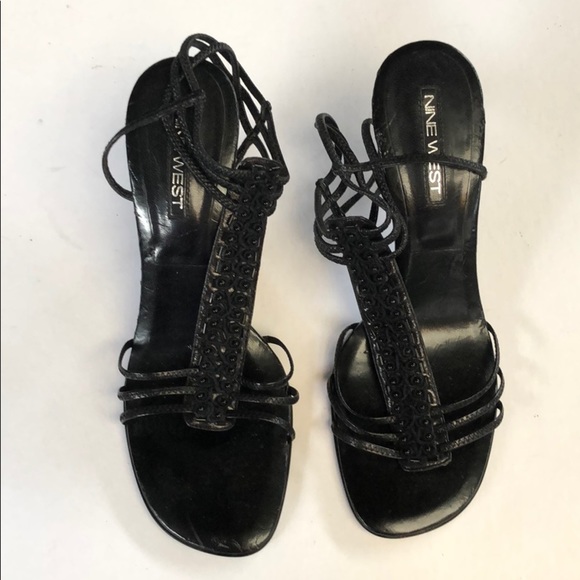 strappy embellished heels